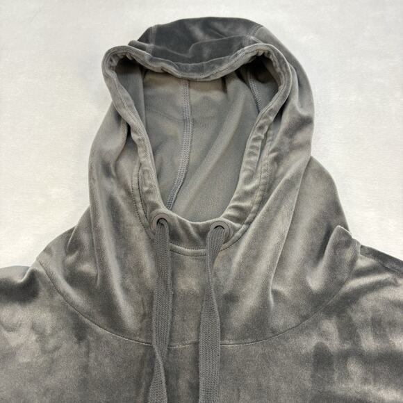 OFFLINE Aerie After Party Velour Oversized Crop Hoodie Sweatshirt Gray Size M - Picture 7 of 13